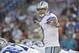 Dallas Cowboys quarterback Brandon Weeden calls an audible against the San Diego Chargers during the first half of a preseason NFL football game Thursday, Aug. 7, 2014, in San Diego. (AP Photo/Jae C. Hong)