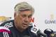 Real Madrid manager Carlo Ancelotti speaks at a pre-training press conference, Friday, Aug. 1, 2014, at Michigan Stadium in Ann Arbor, Mich. Real Madrid will face Manchester United in a Guinness International Champions Cup match Saturday at this college football stadium. (AP Photo/Tony Ding)