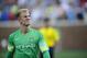 MINNEAPOLIS, MN - AUGUST 2: Joe Hart #1 of Manchester City looks on during the International Champions Cup match against the Olympiacos on August 2, 2014 at TCF Bank Stadium in Minneapolis, Minnesota. (Photo by Hannah Foslien/Getty Images)