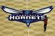 A photographer takes photos of the Charlotte Hornets logo during a news conference to unveil the design for their home court in Charlotte, N.C., Thursday, June 26, 2014. (AP Photo/Chuck Burton)