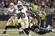 New Orleans Saints wide receiver Brandin Cooks (10) gets past St. Louis Rams cornerback Lamarcus Joyner (20) on a touchdown reception in the third quarter of a preseason NFL football game Friday, Aug. 8, 2014, in St. Louis. (AP Photo/L.G. Patterson)