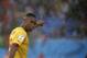 Cameroon's Samuel Eto’o gestures during the group A World Cup soccer match between Mexico and Cameroon in the Arena das Dunas in Natal, Brazil, Friday, June 13, 2014. (AP Photo/Sergei Grits)