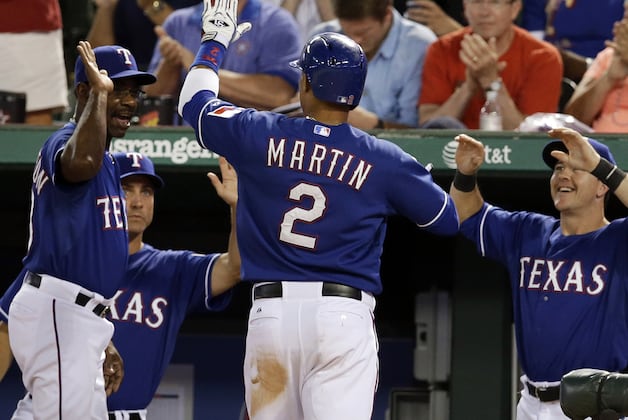 Martin Gets Career-High 4 Hits in Rangers' Victory