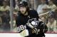 PITTSBURGH, PA - MAY 02: Kris Letang #58 of the Pittsburgh Penguins looks on against the New York Rangers in Game One of the Second Round of the 2014 NHL Stanley Cup Playoffs at Consol Energy Center on May 02, 2014 in Pittsburgh, Pennsylvania. (Photo by Justin K. Aller/Getty Images)