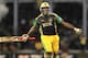 PORT OF SPAIN, TRINIDAD AND TOBAGO - AUGUST 24: Andre Russell of Jamaica Tallawahs celebrates victory against Guyana Amazon Warriors during the Final of the Caribbean Premier League between Guyana Amazon Warriors v Jamaica Tallawahs at Queens Park Oval on August 24, 2013 in Port of Spain, Trinidad and Tobago. (Photo by Randy Brooks/Getty Images Latin America for CPL)
