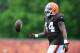Jul 28, 2014; Berea, OH, USA; Cleveland Browns running back Ben Tate (44) during training camp at Cleveland Browns training facility. Mandatory Credit: Andrew Weber-USA TODAY Sports