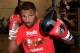 LAS VEGAS, NV - AUGUST 06: Boxer Kell Brook hits a bag during a media workout at Barry's Gym on August 6, 2014 in Las Vegas, Nevada. Brook will challenge Shawn Porter for his IBF welterweight championship in Carson, California on August 16. (Photo by Ethan Miller/Getty Images)