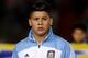 BUENOS AIRES, ARGENTINA - OCTOBER 11: Marcos Rojo of Argentina looks on before a match between Argentina and Peru as part of the 17th round of the South American Qualifiers for the FIFA's World Cup Brazil 2014 at Antonio Vespucio Liberti Stadium on October 11, 2013 in Buenos Aires, Argentina. (Photo by Buda Mendes/Getty Images)