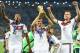July 13, 2014; Rio de Janeiro, BRAZIL; Germany defender Jerome Boateng (20), midfielder Thomas Muller (13), and defender Per Mertesacker (17) celebrate after winning the championship match of the 2014 World Cup against the Argentina at Maracana Stadium. Germany won 1-0. Mandatory Credit: Tim Groothuis/Witters Sport via USA TODAY Sports