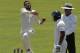 Pakistani bowler Junaid Khan delivers a ball as Sri Lankan batsman Kumar Sangakkara watches during the first day of the second test cricket match between Sri Lanka and Pakistan in Colombo, Sri Lanka, Thursday, Aug. 14, 2014. (AP Photo/Eranga Jayawardena)