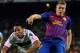 FC Barcelona's Gerard Deulofeu, right, duels for the ball against Mallorca's Emilio Nsuea during a Spanish La Liga soccer match at the Camp Nou stadium in Barcelona, Spain, Saturday, Oct. 29, 2011. (AP Photo/Manu Fernandez)
