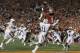Florida State's Kelvin Benjamin catches the game-winning touchdown pass during the second half of the NCAA BCS National Championship college football game against Auburn Monday, Jan. 6, 2014, in Pasadena, Calif. (AP Photo/Chris Carlson)
