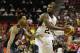 Chicago Bulls' Derrick Rose, left, guards Cleveland Cavaliers' Kyrie Irving during the USA Basketball Showcase game Friday, Aug. 1, 2014, in Las Vegas. (AP Photo/John Locher)