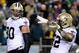 PHILADELPHIA, PA - JANUARY 04: Mark Ingram #22 of the New Orleans Saints celebrates with teammate Jimmy Graham #80 after running for a 4 yard touchdown in the third quarter against the Philadelphia Eagles during their NFC Wild Card Playoff game at Lincoln Financial Field on January 4, 2014 in Philadelphia, Pennsylvania. (Photo by Maddie Meyer/Getty Images)