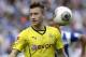Dortmund's Marco Reus plays the ball during the German Bundesliga soccer match between Hertha BSC Berlin and Borussia Dortmund in Berlin, Germany, Saturday, May 10, 2014. Dortmund defeated Hertha by 4-0. (AP Photo/Michael Sohn)
