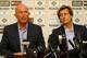 LONDON, ENGLAND - NOVEMBER 25: Tony Pulis speaks as Chairman Steve Parish looks on during a press conference after being unveiled as the new Crystal Palace Manager on November 25, 2013 in London, England. (Photo by Clive Rose/Getty Images)