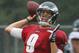 Philadelphia Eagles quarterback Nick Foles (9) passes the football during an NFL football training camp joint practice of the New England Patriots and the Philadelphia Eagles in Foxborough, Mass., Wednesday, Aug. 13, 2014. (AP Photo/Elise Amendola)