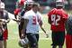 TAMPA, FL - MAY 16: Running Back Charles Sims #34 of the Tampa Bay Buccaneers works out during the first day of rookie minicamp on May 16, 2014 at One Buc Place in Tampa, Florida. (Photo by Brian Blanco/Getty Images)