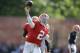 Cleveland Browns quarterback Johnny Manziel passes during practice at NFL football training camp in Berea, Ohio Friday, Aug. 15, 2014. (AP Photo/Mark Duncan)