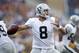 Aug 8, 2014; Minneapolis, MN, USA; Oakland Raiders quarterback Matt Schaub (8) passes against the Minnesota Vikings in the first quarter at TCF Bank Stadium. Mandatory Credit: Bruce Kluckhohn-USA TODAY Sports