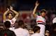 SAO PAULO, BRAZIL - AUGUST 10: Pato and Kaka of Sao Paulo walks in before the match between Sao Paulo and Vitoria for the Brazilian Series A 2014 at Estadio do Morumbi on August 10, 2014 in Sao Paulo, Brazil. (Photo by Friedemann Vogel/Getty Images)