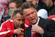 MANCHESTER, ENGLAND - AUGUST 16: Manchester United Manager Louis van Gaal speaks with Assistant Ryan Giggs (L) prior to the Barclays Premier League match between Manchester United and Swansea City at Old Trafford on August 16, 2014 in Manchester, England. (Photo by Alex Livesey/Getty Images)
