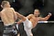 Aug 16, 2014; Bangor, ME, USA; Jussier Formiga (red gloves) fights Zach Makovsky (blue gloves) during a flyweight bout in UFC Fight Night 47 at Cross Insurance Center. Mandatory Credit: Gregory J. Fisher-USA TODAY Sports