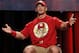 WWE 2K15 cover Superstar John Cena attends the WWE 2K15 SummerSlam Confidential Panel at Club Nokia, on Saturday, August 16, 2014 in Los Angeles. (Photo by Todd Williamson/Invision for 2K/AP Images)