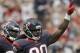 HOUSTON, TX- AUGUST 16: Jadeveon Clowney #90 of the Houston Texans celebrates sacking Matt Ryan #2 of the Atlanta Falcons in the first quarter in a pre-season NFL game on August 16, 2014 at NRG Stadium in Houston, Texas. (Photo by Bob Levey/Getty Images)