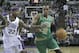 Boston Celtics guard Rajon Rondo, right, drives against Sacramento Kings guard Isaiah Thomas during the first quarter of an NBA basketball game in Sacramento, Calif., March 16, 2012. (AP Photo/Rich Pedroncelli)