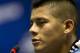 Argentina's Marcos Rojo answers a question at a news conference after a training session in Vespasiano, near Belo Horizonte, Brazil, Monday, June 16, 2014. Argentina plays in group F of the 2014 soccer World Cup. (AP Photo/Victor R. Caivano)