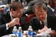 PHILADELPHIA, PA - JUNE 27: Assistant General Manager and Assistant Coach Doug Weight speaks to team owner Charles Wang of the New York Islanders during the 2014 NHL Entry Draft at Wells Fargo Center on June 27, 2014 in Philadelphia, Pennsylvania. (Photo by Dave Sandford/NHLI via Getty Images)