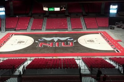 Northern Illinois Shows off Unique New Black and White Court
