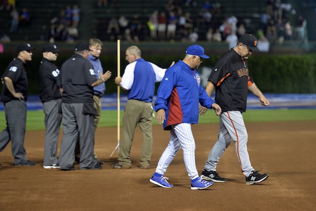 Cubs Outlast Giants 2-0 in Rain-Shortened Game