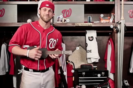 Bryce Harper Dances and Plays a Ukulele in Gatorade's Virtual Locker Tour