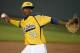 Chicago's Trey Hondras (24) delivers during the first inning against Cumberland an elimination baseball game at the Little League World Series tournament in South Williamsport, Pa., Monday, Aug. 18, 2014. (AP Photo/Gene J. Puskar)