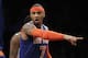 New York Knicks forward Carmelo Anthony (7) gives instructions to a teammate in the second half of their their NBA basketball game at the Barclays Center, Tuesday, Dec. 11, 2012, in New York. The Knicks defeated the Nets 100-97. (AP Photo/Kathy Willens)