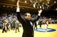 DURHAM, NC - MARCH 08: Head coach Mike Krzyzewski of the Duke Blue Devils celebrates after defeating the North Carolina Tar Heels 93-81 at Cameron Indoor Stadium on March 8, 2014 in Durham, North Carolina. (Photo by Streeter Lecka/Getty Images)
