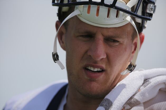 J.J. Watt, Broncos Offensive Linemen Fight at Final Joint Practice