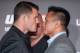 HONG KONG - AUGUST 20: Michael Bisping and Cung Le at a face offs event during the Macao UFC Fight Night Press Conference at the Four Season Hotel on August 20, 2014 in Hong Kong. (Photo by Anthony Kwan/Getty Images)