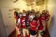San Francisco 49ers players huddle in a tunnel at Levi's Stadium before an NFL preseason football game against the Denver Broncos in Santa Clara, Calif., Sunday, Aug. 17, 2014. (AP Photo/Tony Avelar)