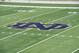 An interlocking ND is located on the 50 yard line shown here after the Installation of field turf is completed at Notre Dame football stadium Tuesday July 30, 2014 in South Bend, Ind. Notre Dame is scheduled to open their season against Rice Saturday Aug. 30, 2014 (AP Photo/Joe Raymond)