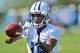 Jul 26, 2014; Nashville, TN, USA; Tennessee Titans wide receiver Justin Hunter (15) catches a pass during training camp at Saint Thomas Sports Park. Mandatory Credit: Jim Brown-USA TODAY Sports