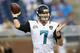 DETROIT, MI - AUGUST 22: Chad Henne #7 of the Jacksonville Jaguars looks to throw a first quarter pass against the Detroit Lions during a preseason game at Ford Field on August 22, 2014 in Detroit, Michigan. (Photo by Leon Halip/Getty Images)
