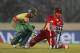 West Indies' wicketkeeper Lendl Simmons, right, attempts unsucessfully to dismiss Bangladesh batsman Mominul Haque, left, during their ICC Twenty20 Cricket World Cup match in Dhaka, Bangladesh, Tuesday, March 25, 2014. (AP Photo/Aijaz Rahi)