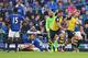 LIVERPOOL, ENGLAND - AUGUST 23: Aaron Ramsey of Arsenal celebrates scoring his team's first goal during the Barclays Premier League match between Everton and Arsenal at Goodison Park on August 23, 2014 in Liverpool, England. (Photo by Laurence Griffiths/Getty Images)