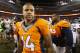 Aug 7, 2014; Denver, CO, USA; Denver Broncos wide receiver Cody Latimer (14) after the game against the Seattle Seahawks at Sports Authority Field at Mile High. The Broncos won 21-16. Mandatory Credit: Chris Humphreys-USA TODAY Sports