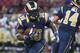 Aug 8, 2014; St. Louis, MO, USA; St. Louis Rams running back Zac Stacy (30) rushes against the New Orleans Saints at Edward Jones Dome. Mandatory Credit: Scott Rovak-USA TODAY Sports