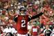 Aug 23, 2014; Atlanta, GA, USA; Atlanta Falcons quarterback Matt Ryan (2) calls a play against the Tennessee Titans during the first half at the Georgia Dome. The Titans defeated the Falcons 24-17. Mandatory Credit: Dale Zanine-USA TODAY Sports