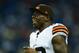 Aug 9, 2014; Detroit, MI, USA; Cleveland Browns wide receiver Josh Gordon (12) against the Detroit Lions at Ford Field. Mandatory Credit: Andrew Weber-USA TODAY Sports